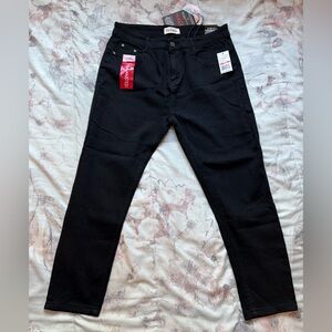 Red Bottoms Black Flare Skinny Jeans (B01)